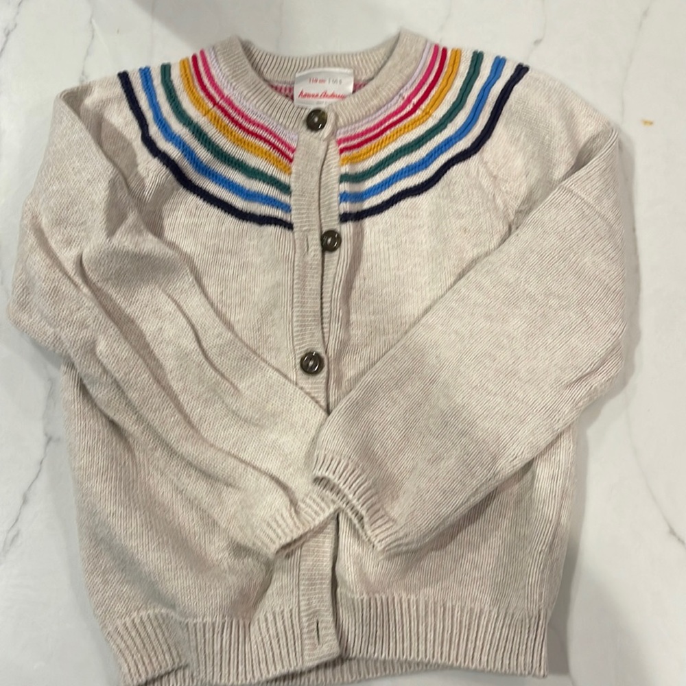 Hanna Andersson rainbow neck cardigan us 5